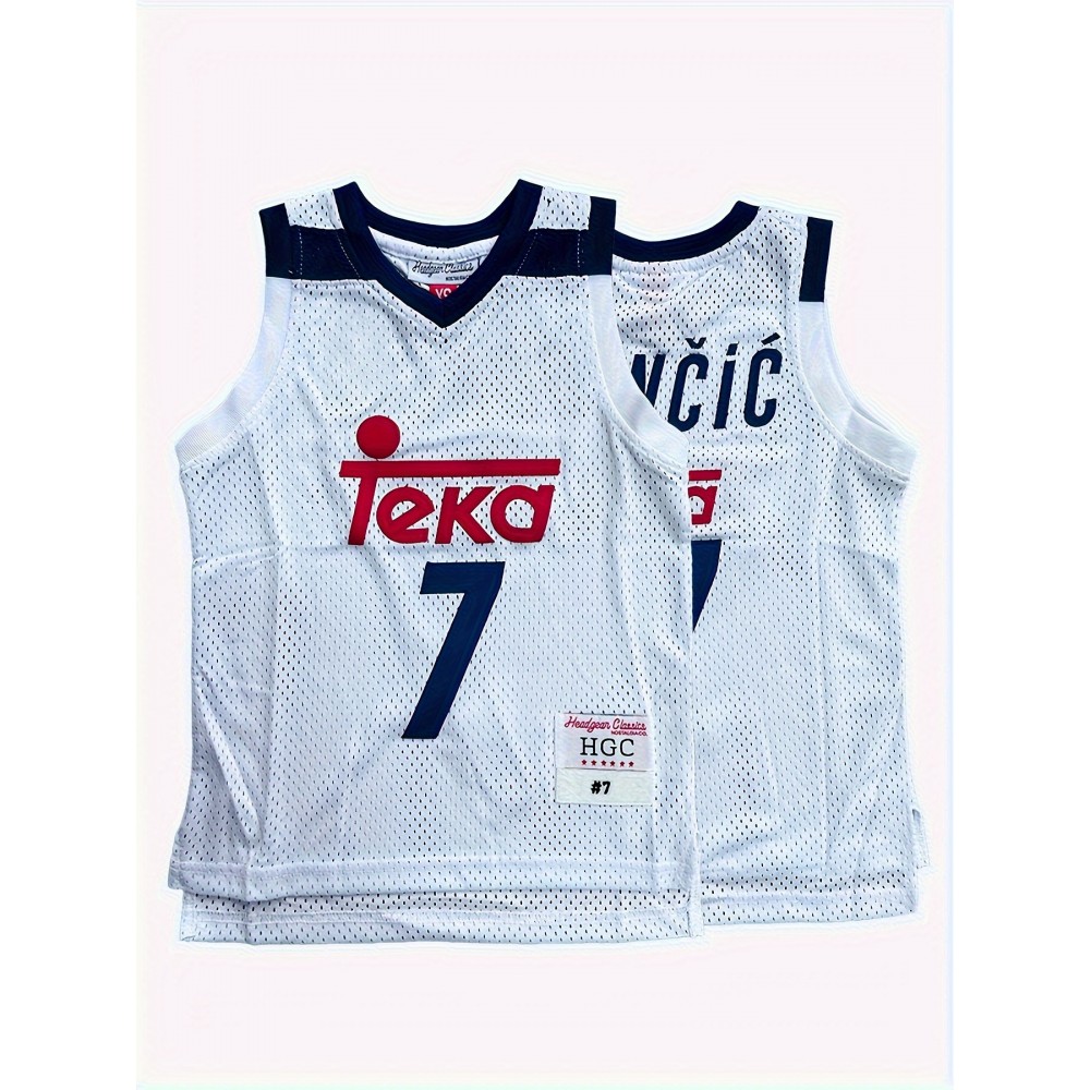 Kids Sport Jerseys Youth For Boys Girls#7 High School Basketball Jersey, 3-14Years White