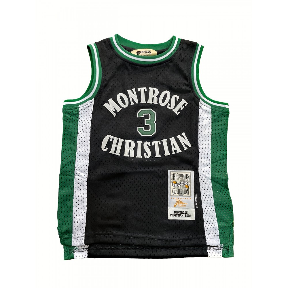 Kids Basketball Jerseys Youth for Boys Girls ##3 Christian High School Sport black Jersey