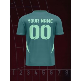 Comfortable Customizable V-Neck Soccer Shirt - Youngsters's Top with Personalized Name and Number for Sports & Casual Outdoor Running