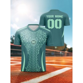 Comfortable Customizable V-Neck Soccer Shirt - Youngsters's Top with Personalized Name and Number for Sports & Casual Outdoor Running