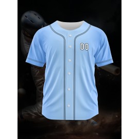 Customizable Youngsters' Baseball Jersey - Personalized Name & Number, Light Purple to White Gradient Design, Breathable Polyester, Perfect for Sports Training, Parties & Casual Wear, Youth Sports Apparel | Outdoor Activity Shirt | Durable Sports Jersey