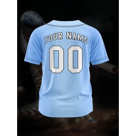 Customizable Youngsters' Baseball Jersey - Personalized Name & Number, Light Purple to White Gradient Design, Breathable Polyester, Perfect for Sports Training, Parties & Casual Wear, Youth Sports Apparel | Outdoor Activity Shirt | Durable Sports Jersey