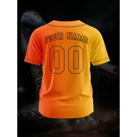 Customizable Youngsters' Baseball Jersey - Personalized Name & Number, Light Purple to White Gradient Design, Breathable Polyester, Perfect for Sports Training, Parties & Casual Wear, Youth Sports Apparel | Outdoor Activity Shirt | Durable Sports Jersey