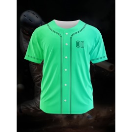 Customizable Youngsters' Baseball Jersey - Personalized Name & Number, Light Purple to White Gradient Design, Breathable Polyester, Perfect for Sports Training, Parties & Casual Wear, Youth Sports Apparel | Outdoor Activity Shirt | Durable Sports Jersey