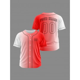 Customizable Youngsters' Baseball Jersey - Personalized Name & Number, Light Purple to White Gradient Design, Breathable Polyester, Perfect for Sports Training, Parties & Casual Wear, Youth Sports Apparel | Outdoor Activity Shirt | Durable Sports Jersey