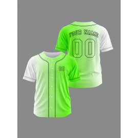 Customizable Youngsters' Baseball Jersey - Personalized Name & Number, Light Purple to White Gradient Design, Breathable Polyester, Perfect for Sports Training, Parties & Casual Wear, Youth Sports Apparel | Outdoor Activity Shirt | Durable Sports Jersey
