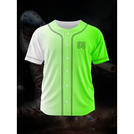 Customizable Youngsters' Baseball Jersey - Personalized Name & Number, Light Purple to White Gradient Design, Breathable Polyester, Perfect for Sports Training, Parties & Casual Wear, Youth Sports Apparel | Outdoor Activity Shirt | Durable Sports Jersey