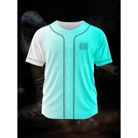 Customizable Youngsters' Baseball Jersey - Personalized Name & Number, Light Purple to White Gradient Design, Breathable Polyester, Perfect for Sports Training, Parties & Casual Wear, Youth Sports Apparel | Outdoor Activity Shirt | Durable Sports Jersey