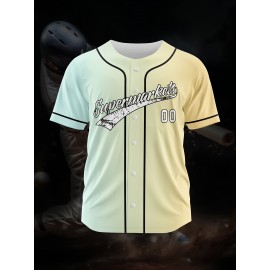 Customizable Youngsters' Baseball Jersey - Personalized Name & Number, Light Purple to White Gradient Design, Breathable Polyester, Perfect for Sports Training, Parties & Casual Wear, Youth Sports Apparel | Outdoor Activity Shirt | Durable Sports Jersey