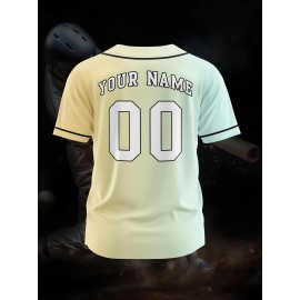 Customizable Youngsters' Baseball Jersey - Personalized Name & Number, Light Purple to White Gradient Design, Breathable Polyester, Perfect for Sports Training, Parties & Casual Wear, Youth Sports Apparel | Outdoor Activity Shirt | Durable Sports Jersey