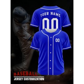 [Polyester Jersey] 100% Polyester Customizable Youngsters Baseball Jersey | Breathable & Washable, All-Over Print, Loose Fit, Sports & Casual Style for Boys & Girls | Perfect for Parties, Beach, Festive Occasions, Party Attire|Sporty Outfit