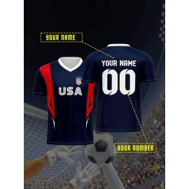 Customizable Youngsters' Soccer Jersey - V-Neck, Comfort Fit with Name & Number, Perfect for Sports & Casual Wear