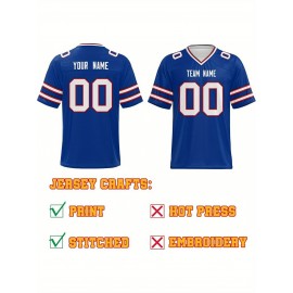 Custom Football Jersey - Personalized Name & Number, Breathable Fabric, V-Neck Design for Team Uniforms & Casual Sports Wear - Brown with White & Orange Accents, Summer Athletic Apparel, Custom Football Jersey, Comfortable Sports Apparel