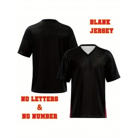 Custom Football Jersey - Personalized Name & Number, Breathable Fabric, V-Neck Design for Team Uniforms & Casual Sports Wear - Brown with White & Orange Accents, Summer Athletic Apparel, Custom Football Jersey, Comfortable Sports Apparel