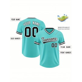 Customizable Plus Size V-Neck Baseball Jacket - Personalized Name & Number Stitched Design, Red/Black Contrast, Comfortable Non-Stretch Fabric, Breathable Summer Sports Shirt for Women, Casual Sportswear | Sporty Vneck Jacket | Durable Sportswear