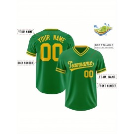 Customizable Plus Size V-Neck Baseball Jacket - Personalized Name & Number Stitched Design, Red/Black Contrast, Comfortable Non-Stretch Fabric, Breathable Summer Sports Shirt for Women, Casual Sportswear | Sporty Vneck Jacket | Durable Sportswear