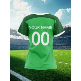 Customizable Women'S Soccer Jersey - Personalized Name & Number, Soft Fabric, Black with White Accents, Perfect for Sports & Team Events, Soccer Accessories