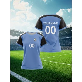 Customizable Women'S Soccer Jersey - Personalized Name & Number, Soft Fabric, Black with White Accents, Perfect for Sports & Team Events, Soccer Accessories