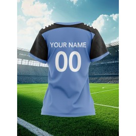 Customizable Women'S Soccer Jersey - Personalized Name & Number, Soft Fabric, Black with White Accents, Perfect for Sports & Team Events, Soccer Accessories