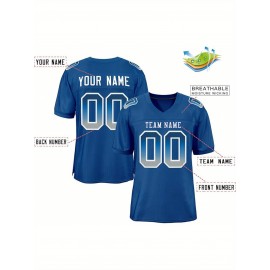 Custom Soccer Jersey - Personalized Team Name & Number, Breathable Mesh Back, V-Neck Design, Short Sleeve Summer Top for Sports & Casual Wear - Perfect Gift for Fans, Soccer Jersey, Fan Merchandise, Sporty Aesthetic, Comfortable Fit