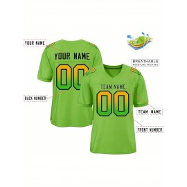 Custom Soccer Jersey - Personalized Team Name & Number, Breathable Mesh Back, V-Neck Design, Short Sleeve Summer Top for Sports & Casual Wear - Perfect Gift for Fans, Soccer Jersey, Fan Merchandise, Sporty Aesthetic, Comfortable Fit