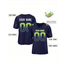 Custom Soccer Jersey - Personalized Team Name & Number, Breathable Mesh Back, V-Neck Design, Short Sleeve Summer Top for Sports & Casual Wear - Perfect Gift for Fans, Soccer Jersey, Fan Merchandise, Sporty Aesthetic, Comfortable Fit
