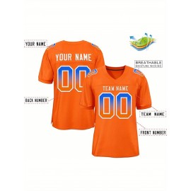 Custom Soccer Jersey - Personalized Team Name & Number, Breathable Mesh Back, V-Neck Design, Short Sleeve Summer Top for Sports & Casual Wear - Perfect Gift for Fans, Soccer Jersey, Fan Merchandise, Sporty Aesthetic, Comfortable Fit