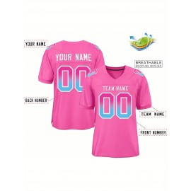 Custom Soccer Jersey - Personalized Team Name & Number, Breathable Mesh Back, V-Neck Design, Short Sleeve Summer Top for Sports & Casual Wear - Perfect Gift for Fans, Soccer Jersey, Fan Merchandise, Sporty Aesthetic, Comfortable Fit