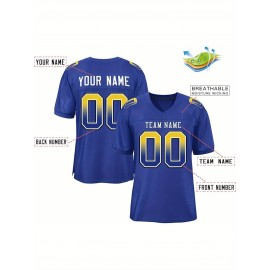 Custom Soccer Jersey - Personalized Team Name & Number, Breathable Mesh Back, V-Neck Design, Short Sleeve Summer Top for Sports & Casual Wear - Perfect Gift for Fans, Soccer Jersey, Fan Merchandise, Sporty Aesthetic, Comfortable Fit