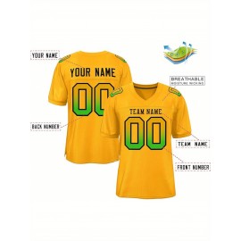Custom Soccer Jersey - Personalized Team Name & Number, Breathable Mesh Back, V-Neck Design, Short Sleeve Summer Top for Sports & Casual Wear - Perfect Gift for Fans, Soccer Jersey, Fan Merchandise, Sporty Aesthetic, Comfortable Fit