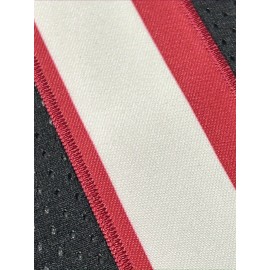 Custom V-Neck American Football Jersey - Personalized Name & Number, Embroidered Large Women'S Football Jersey, Black with Red/White Stripes & 