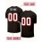 Custom V-Neck American Football Jersey - Personalized Name & Number, Embroidered Large Women'S Football Jersey, Black with Red/White Stripes &