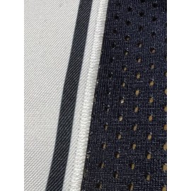 Men's Deep Blue #22 Embroidered Rugby Jacket - Breathable Loose Fit V-Neck Sportswear for Casual Streetwear, Outdoor Sports & All-Season Wear | Machine Washable, Sporty Aesthetic, Durable Sportswear