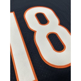 Men's #18 Embroidered Dark Blue Rugby Jersey - Breathable, Casual & Stylish V-Neck Sports Top for All Seasons