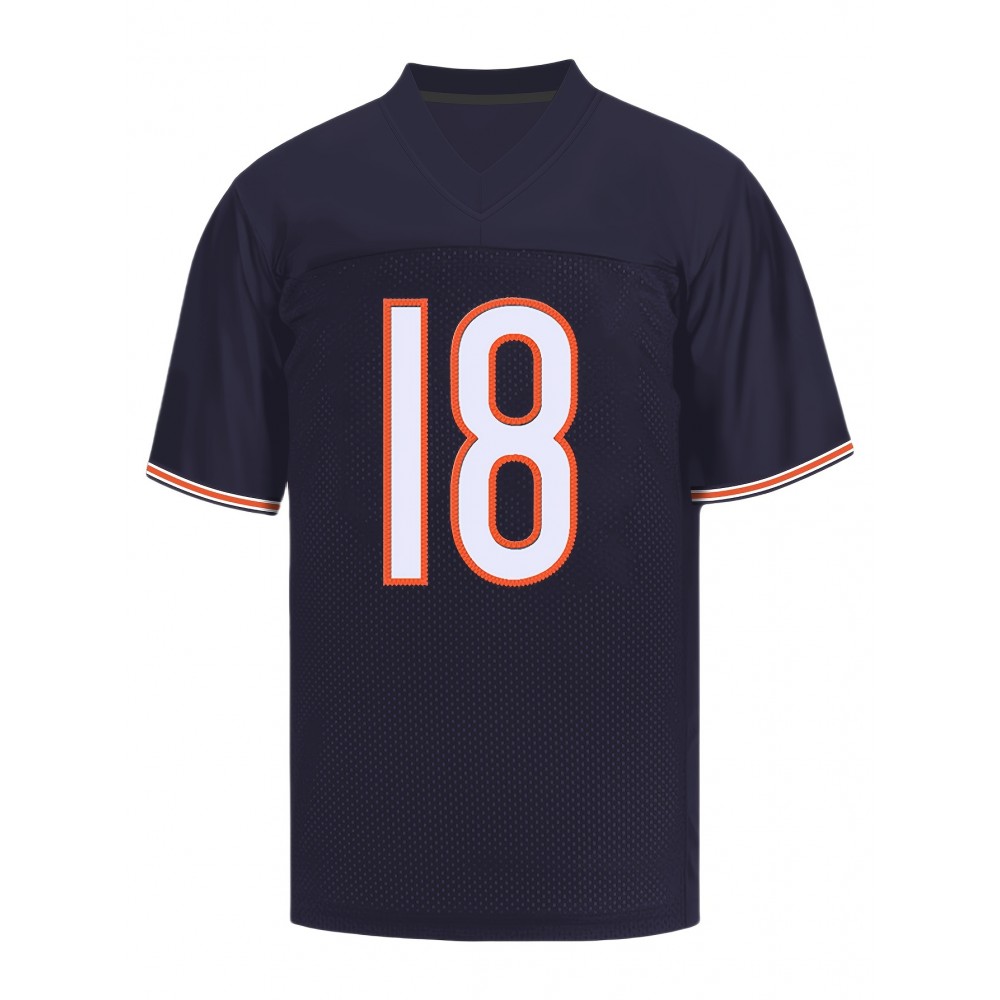 SheLucki Men'S #18 Polyester Jersey - V-Neck Casual Sports Top, Embroidered Alphabets, Slight Stretch, Four Seasons Wear for Adult & Teen, Outdoor & Workout Multi-Use