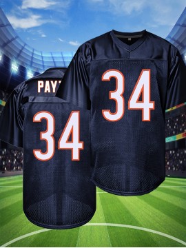 SheLucki Men'S Polyester #34 Sports Jersey - Embroidered V-Neck, Slight Stretch, Four Seasons Casual & Outdoor Top for Running, Hiking, and Daily Wear