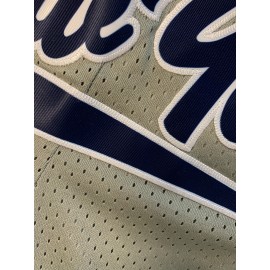 Men's Gray # 2 Basketball Shorts, Classic Letter Embroidery Design, Breathable Shirt With Button Style Short Sleeves, Suitable For Training And Competition