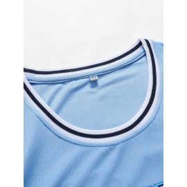 Men'S Diamond Checkered Blue # 23 Basketball Shirt, Casual, Fashionable, Breathable, High-Quality Embroidered Street Basketball Pullover for Sports