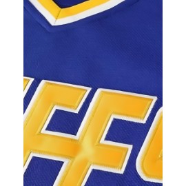 Men's Blue # 16 Ice Hockey Sweatshirt, Loose Embroidered Long Sleeve, Sporty, Fashionable And Casual, Street Breathable