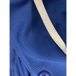 Men'S Blue # 30 Baseball Shirt, Classic Letter Embroidery Design, Button style Short Sleeve Breathable Shirt, Training and Competition Category: Men'S Baseball Shirt