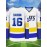 Men's #16 White Ice Hockey Jersey - Breathable, Embroidered Long Sleeve V-Neck Sweatshirt for Sports & Casual Wear