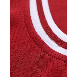 Men'S Red # 33 Basketball Jersey, Casual, Fashionable, Breathable And Sporty, High-Quality Letter Embroidered Street Basketball Round Neck Pullover