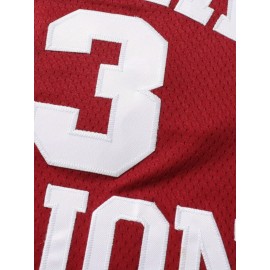 Men'S Red # 33 Basketball Jersey, Casual, Fashionable, Breathable And Sporty, High-Quality Letter Embroidered Street Basketball Round Neck Pullover