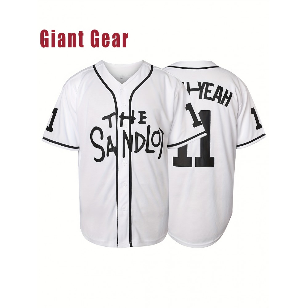 Men'S Baseball Shirt # 11 White Sports Shirt Knitted Loose Fabric S-3XL