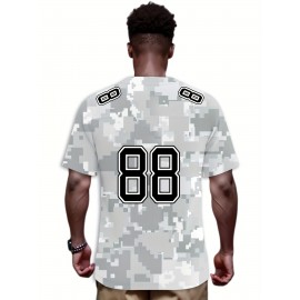 Men's Arctic Camo Dallas #88 Polyester Football Jersey, Men V-Neck Sports Shirt With Slight Stretch, Breathable Casual Knit Fabric For All Seasons, Loose Fit Adult, Fans Gift Men, For Training Competition Festival Party Outdoor Sports