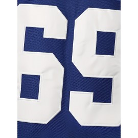 Men'S American Ice Hockey Jersey # 69 Blue Classic Embroidered Stitching Ice Hockey Jersey Breathable Hoodie Sweatshirt Party Festival