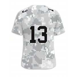 Men's Arctic Camo San Francisco #13 Polyester Football Jersey, Men V-Neck Sports Shirt With Slight Stretch, Breathable Casual Knit Fabric For All Seasons, Loose Fit Adult, Fans Gift Men, For Training Competition Festival Party Outdoor Sports