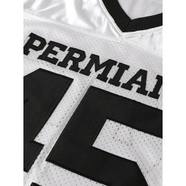 Men'S American Football Shirt # 45 White Football Sweatshirt Breathable V-neck Knitted Loose Fabric Suitable For Team Sports Training Competition Street Christmas Halloween Size S-3XL