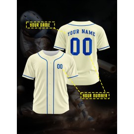 [Polyester Jersey] 100% Polyester Customizable Youngsters Baseball Jersey | Breathable & Washable, All-Over Print, Loose Fit, Sports & Casual Style for Boys & Girls | Perfect for Parties, Beach, Festive Occasions, Party Attire|Sporty Outfit