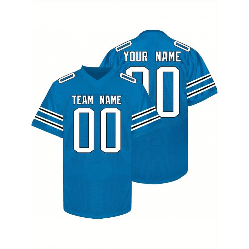 Custom Personalized Football Jerseys with Team Numbers Printed, Tailored Plus-Size Short-Sleeve Shirts, Perfect Gifts for Fans.